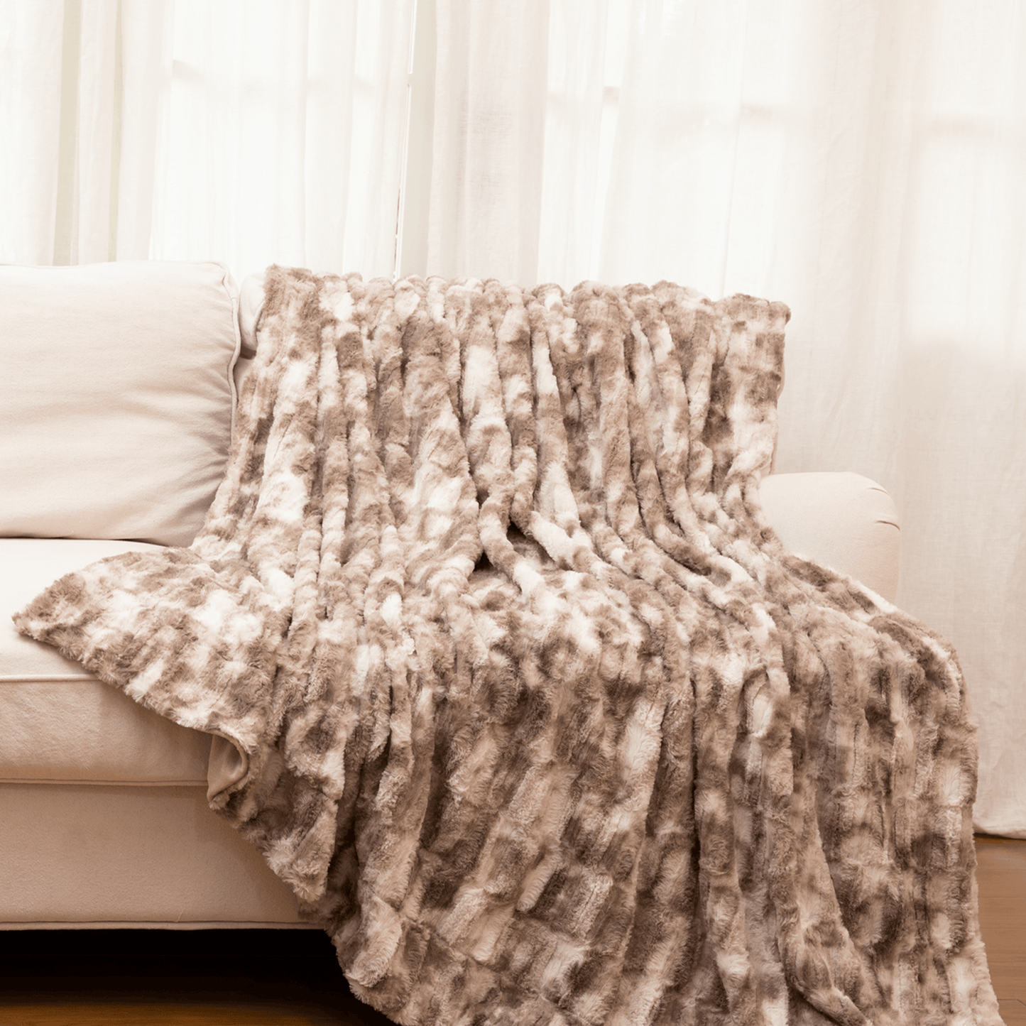 Cheer Collection Faux Fur Bamboo Design Throw Blanket - Cheer Collection