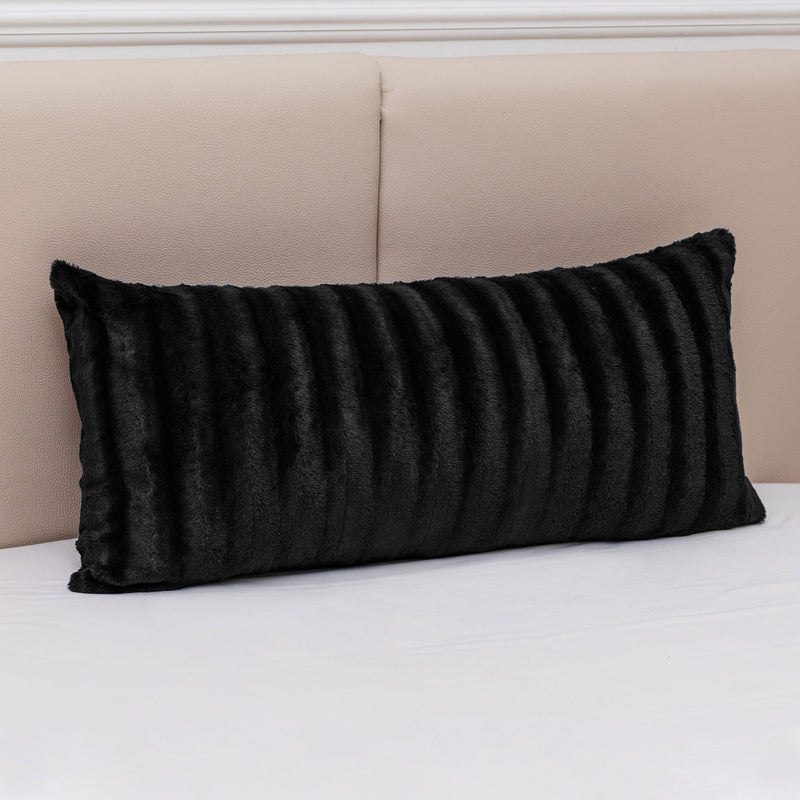 Cheer Collection Luxurious Faux Fur Throw Pillows Set of 2 - Veri Peri (18 x 18)