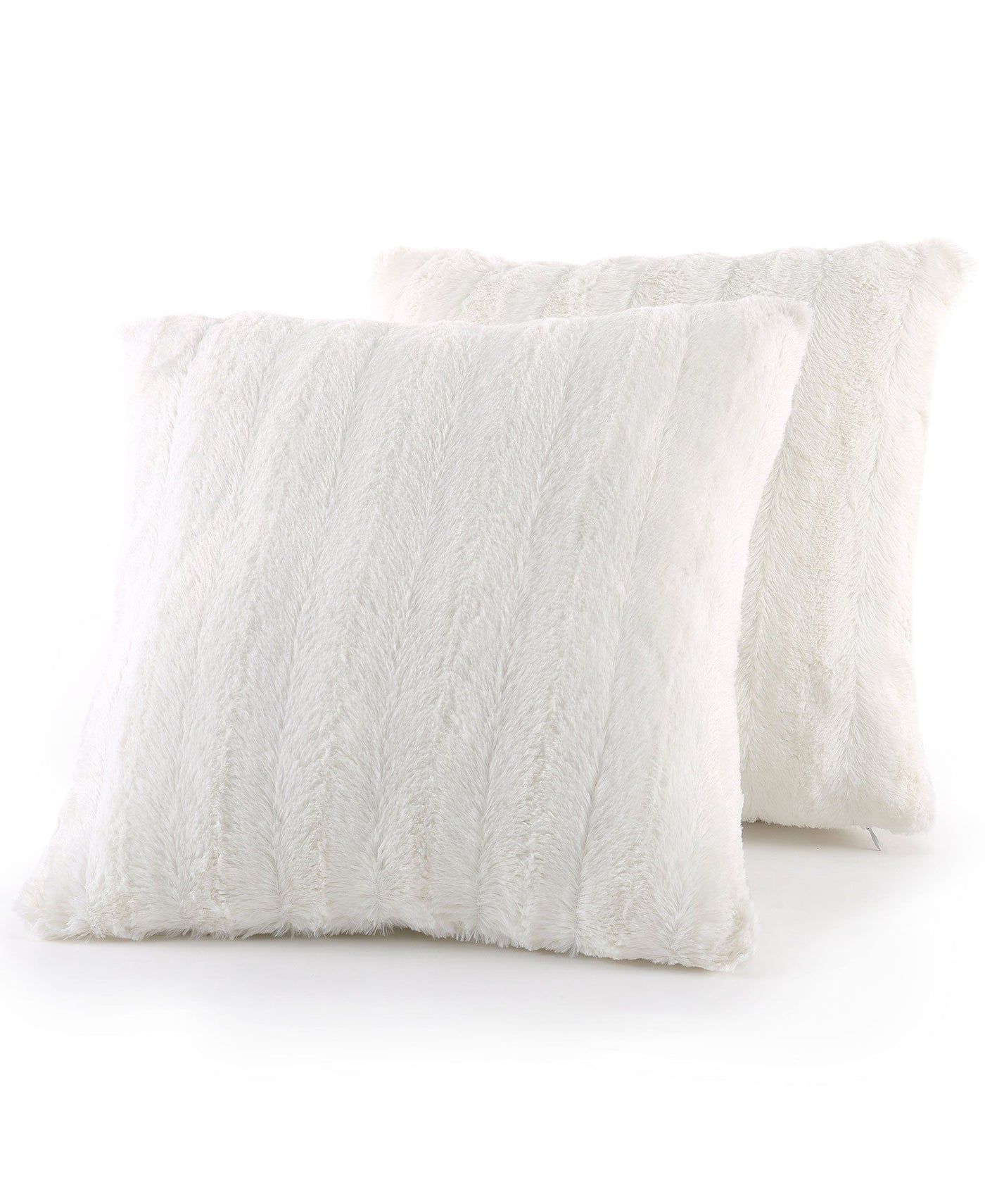 Cheer Collection Set of 2 Embossed Faux Fur Throw Pillows - Snow Leopard (24 x 24)