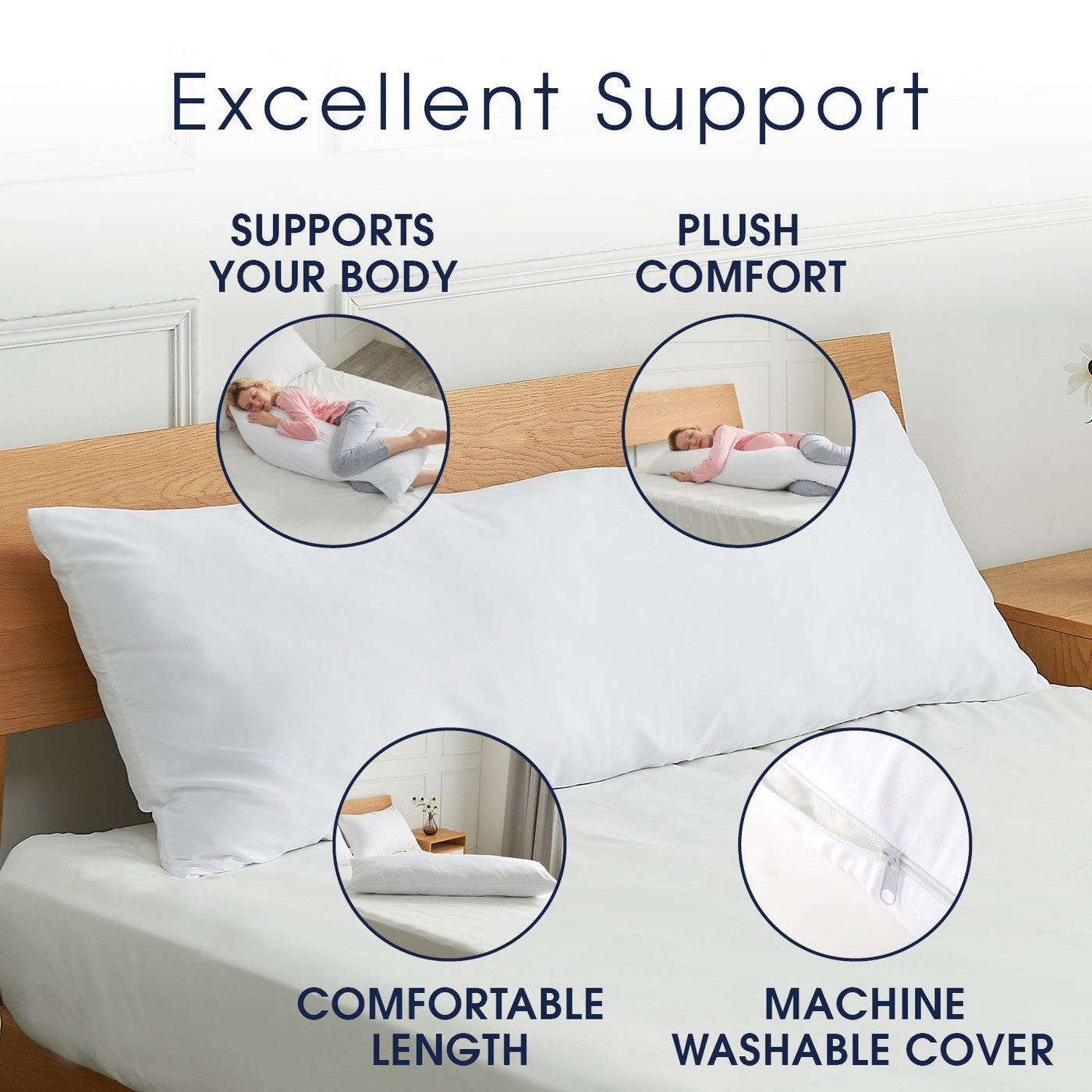 Cheer Collection Set of 4 Standard Size Down Alternative Pillows (20 x 28)