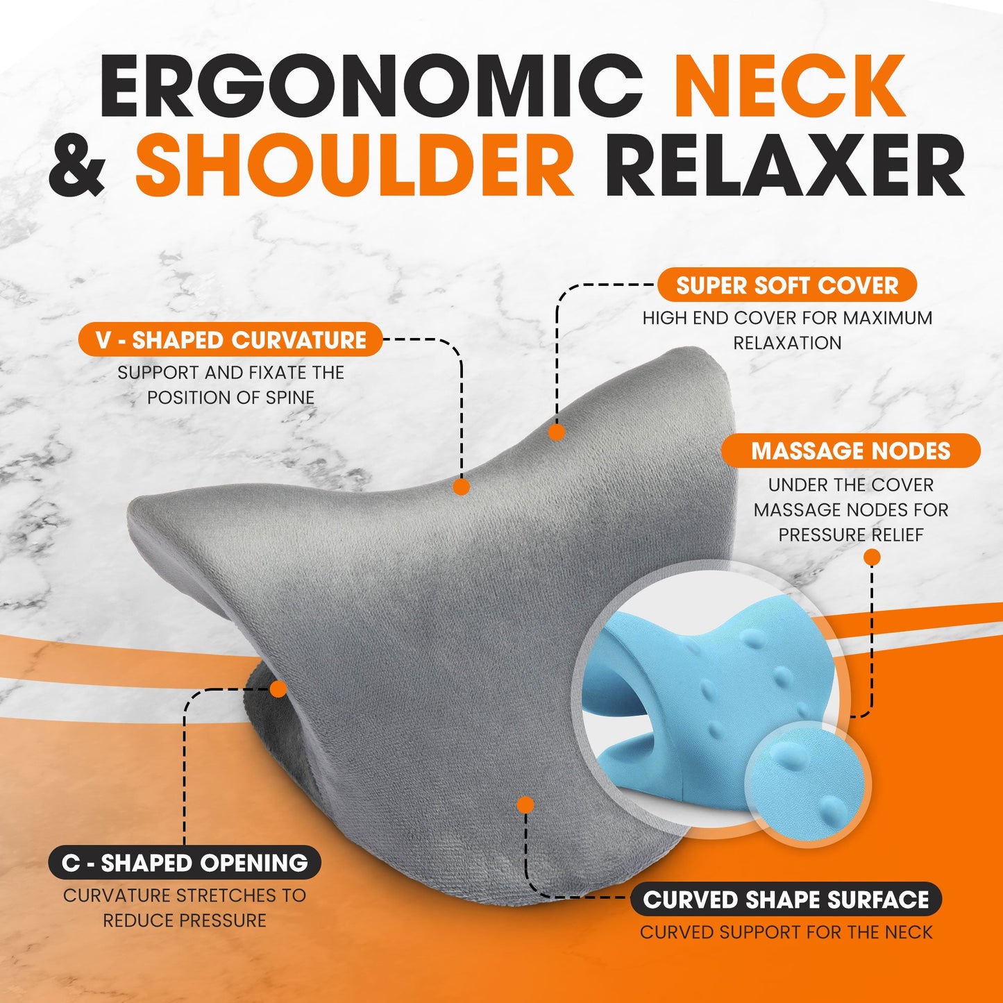 Cheer Collection Neck and Shoulder Relaxer with Washable Cover - Neck Stretcher Shoulder Pain Relief - Cheer Collection