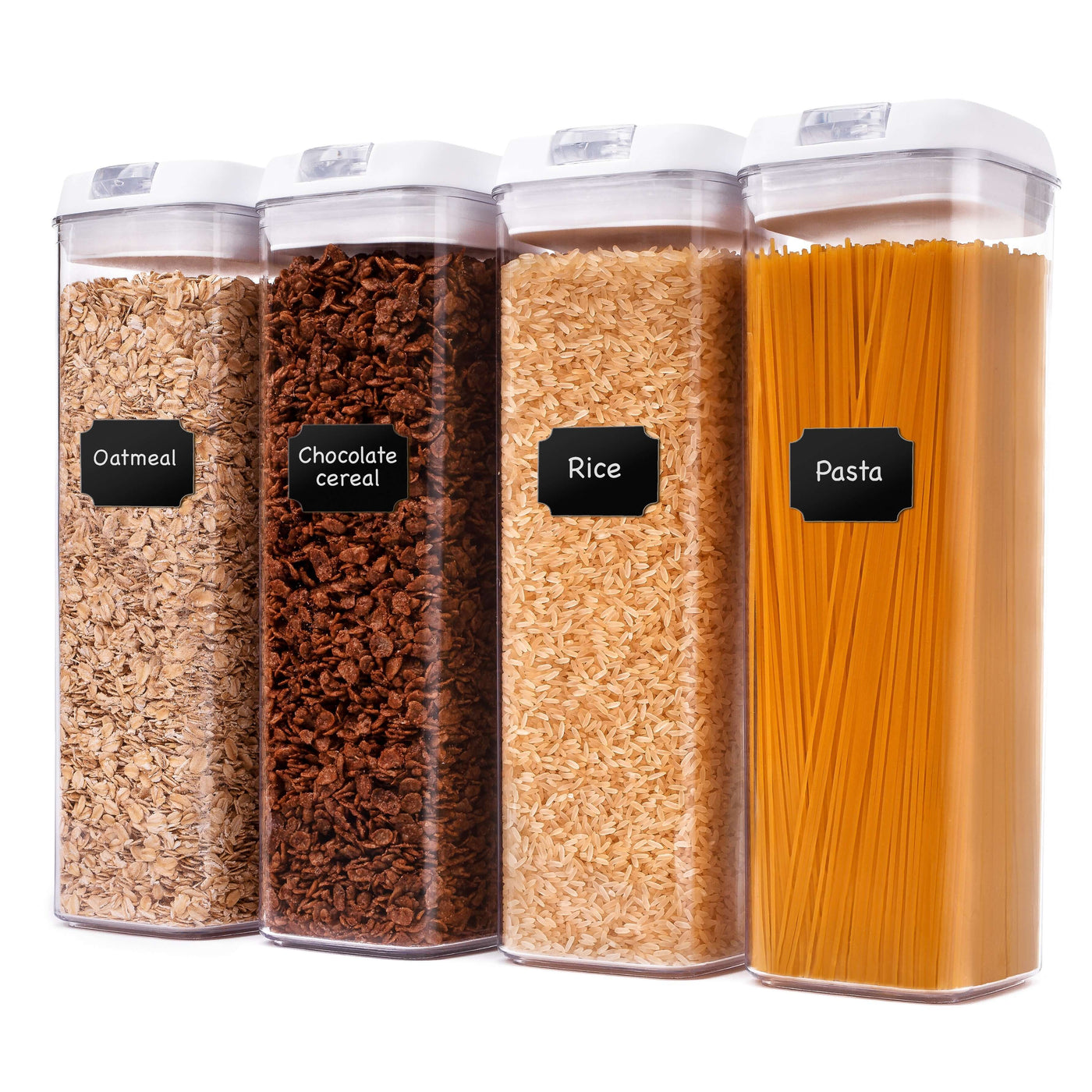 Stock Your Home Plastic Storage Jars (6 Pack) - 32 Oz Square Plastic  Canisters with Lids - Shatterproof Plastic Storage Jars with Lids -  Reusable Wide