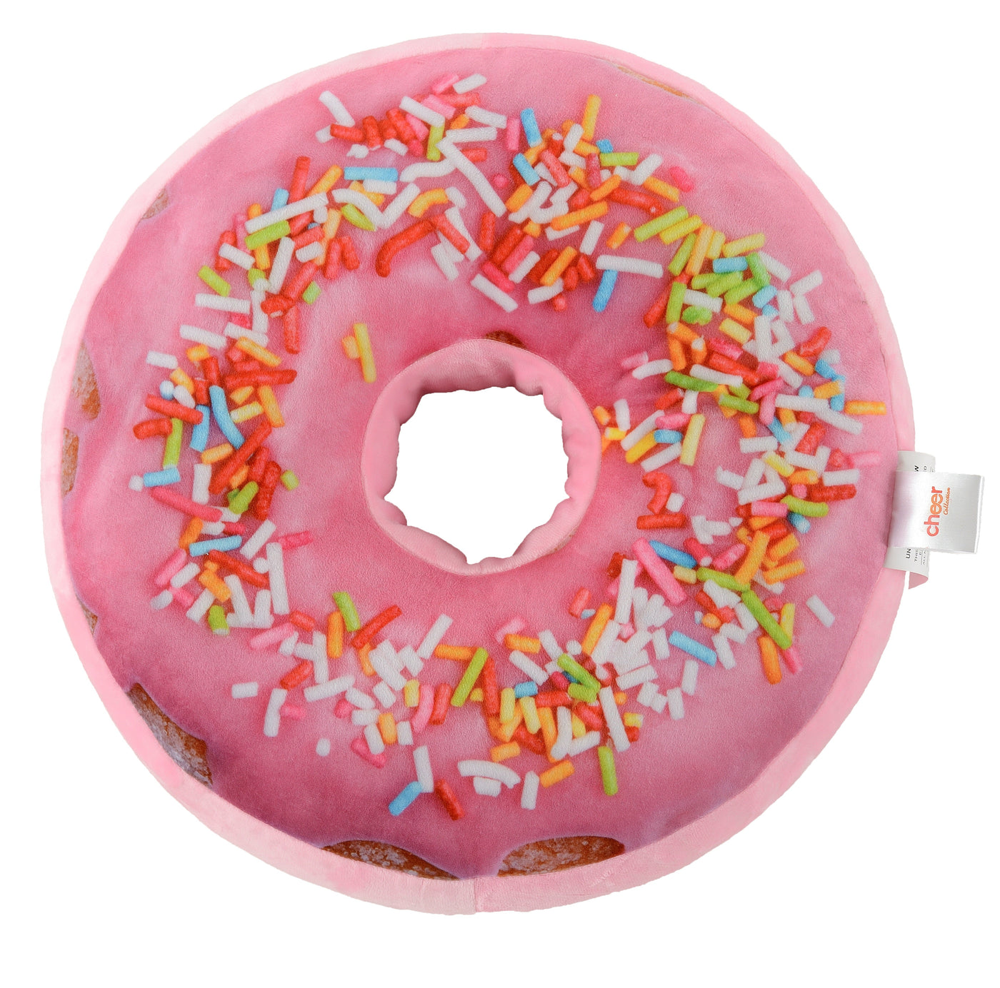 Cheer Collection Round Donut Pillow - White