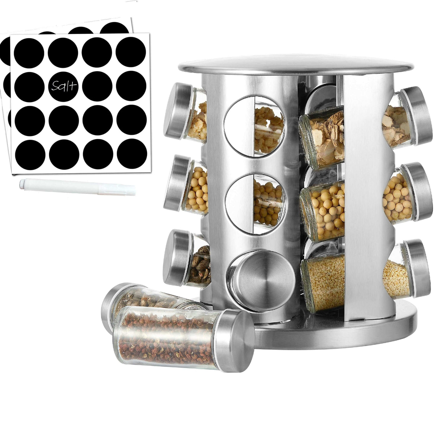 rotating spice rack jars seasoning organizer