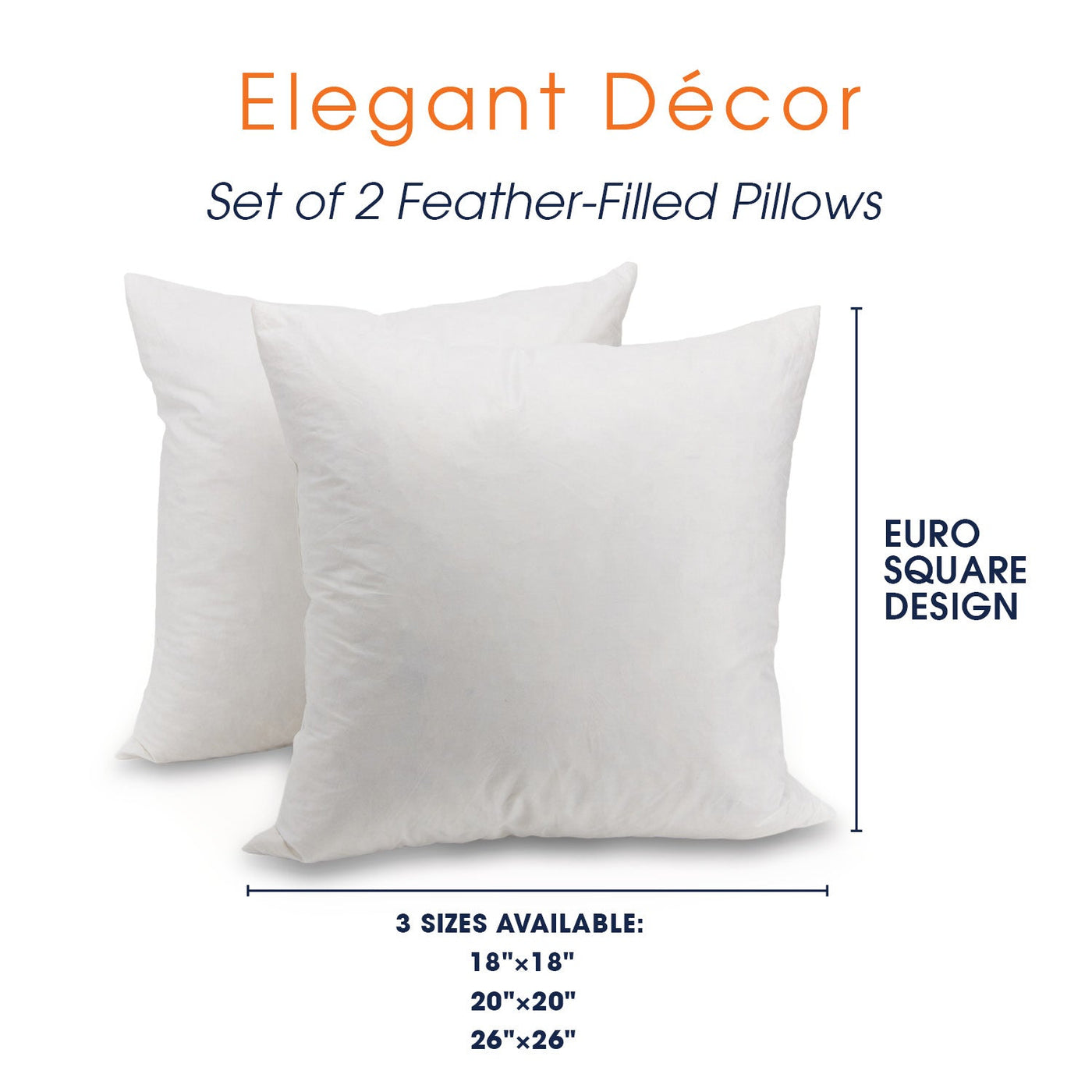 Feather Pillow Insert for 18x18 pillow Feather cushion insert for 18x18  insert Down Pillow Insert Down cushion insert
