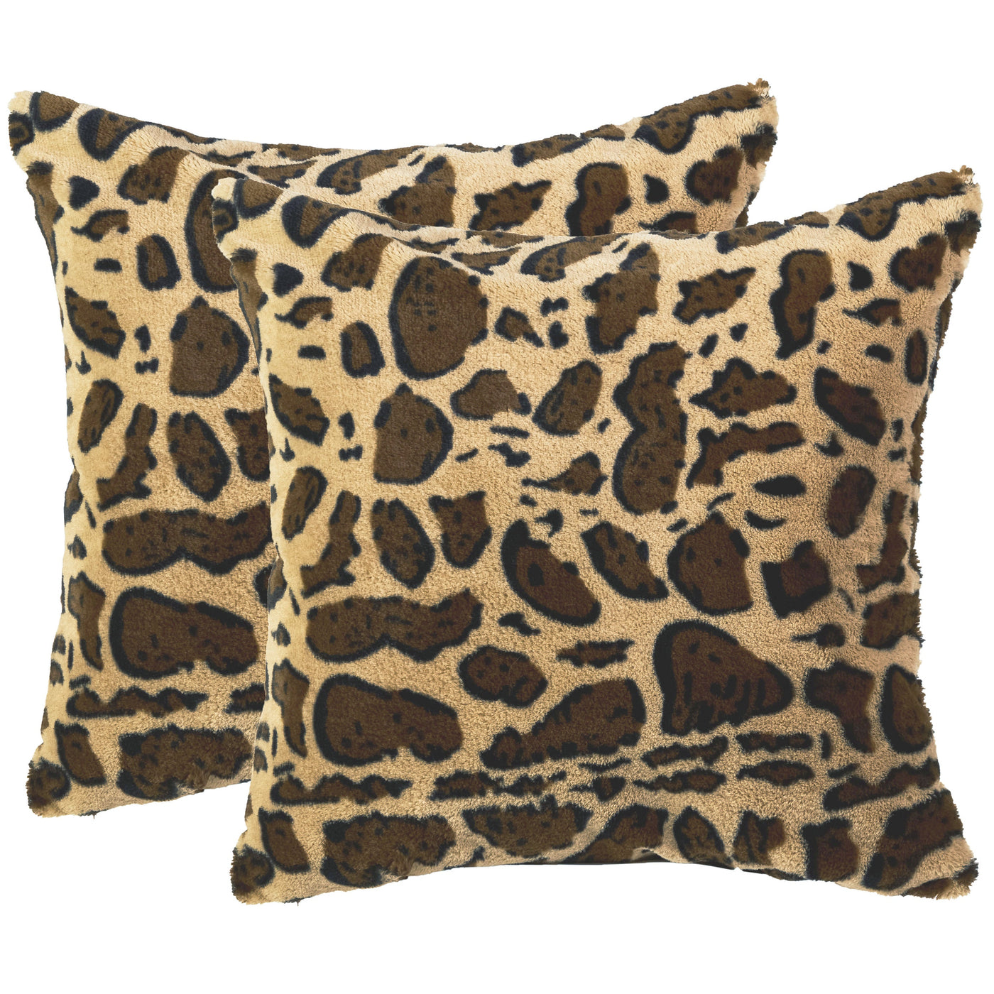 Cheer Collection Faux Fur Pillows - Decorative Throw Pillows for Couch &  Bed - Machine Washable - 18 x 18 - Chocolate (Set of 2)