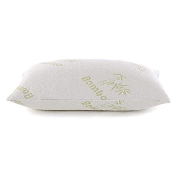 Xtreme Comforts Slim Hypoallergenic Shredded Memory Foam Standard Bamboo Pillow with Cover